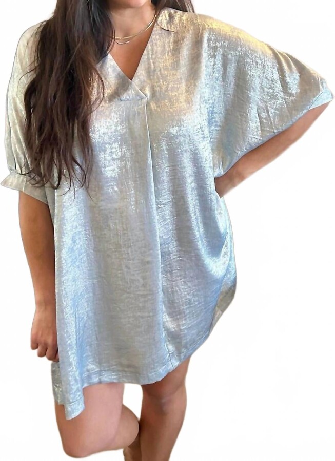 umgee Metallic Dress In Silver