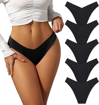 RHYFF Womens Underwear Cotton Bikini Panties Lace Soft Hipster Panty Ladies  Stretch Full Briefs 5 Pack