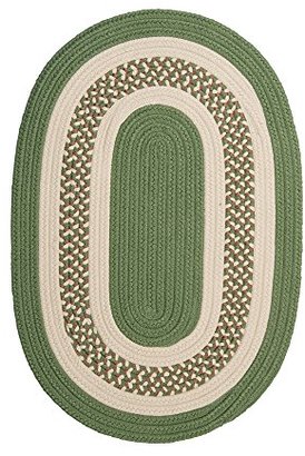 Colonial Mills Crescent Green Oval 2'0"x3'0" Braided Area Rug