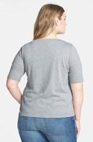 Thumbnail for your product : Lucky Brand 'Faye' Embroidered Boatneck Tee (Plus Size)