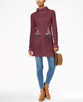 Thumbnail for your product : Planet Gold Juniors' Ripped Turtleneck Tunic Sweater