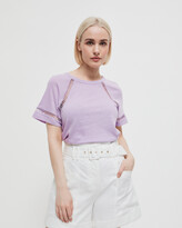 Thumbnail for your product : Witchery Women's Purple Basic T-Shirts - Trim Detail Tee - Size One Size, XS at The Iconic