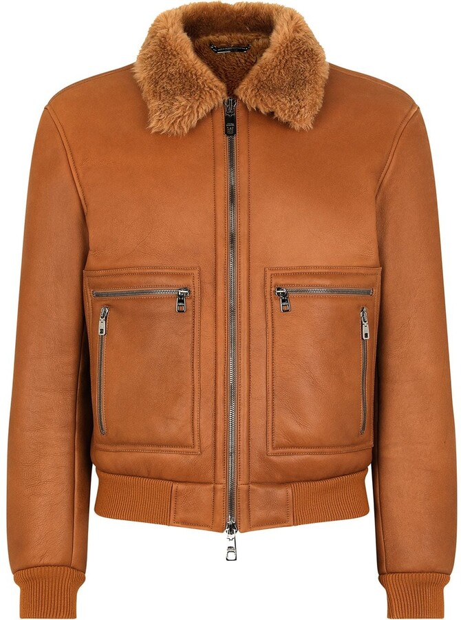 shearling lined leather jacket mens