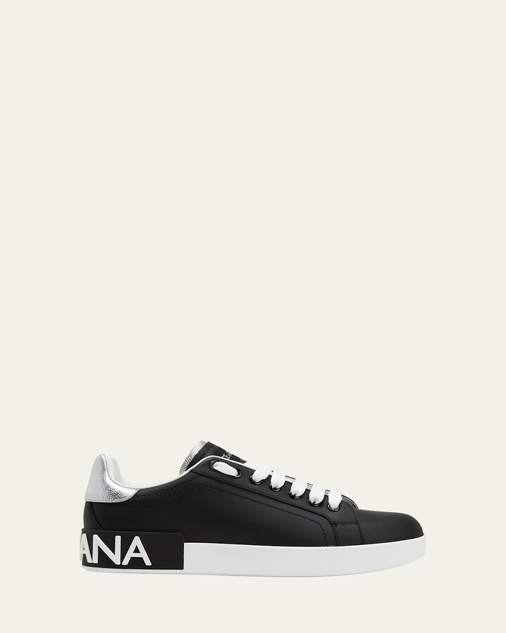 Dolce & Gabbana Leather Logo Low-Top Sneakers