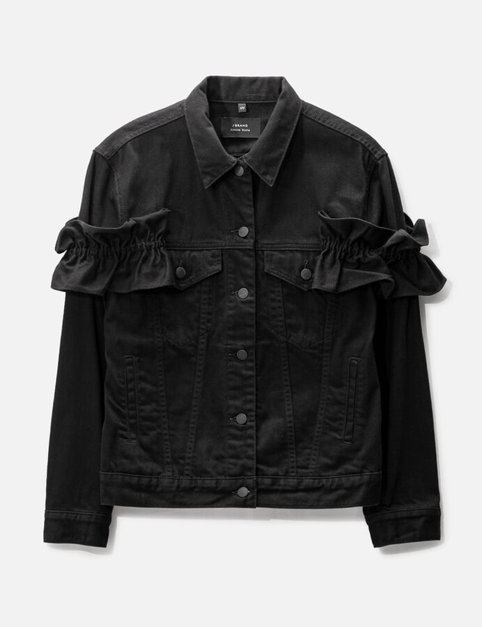J Brand Denim Jacket With Pleated Sleeves ShopStyle
