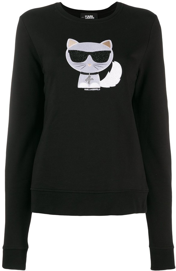 Karl Lagerfeld Paris Ikonik Choupette sweater - ShopStyle