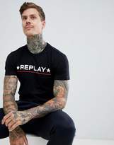 Thumbnail for your product : Replay star logo t-shirt in black