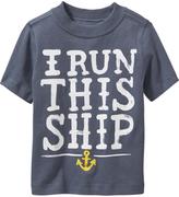 Thumbnail for your product : Old Navy "I Run This Ship" Tees for Baby