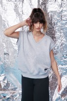 Thumbnail for your product : Nasty Gal Womens Sleeveless Oversized V Neck Sweatshirt - Grey - 10