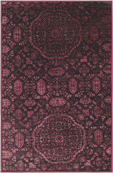 Bungalow Rose Floral Dark Purple Area Rug