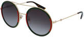 Thumbnail for your product : Gucci Web Round Sunglasses, Green/Red/Green
