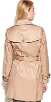 Thumbnail for your product : INC International Concepts Coat, Faux-Leather-Trim Belted Trench Coat