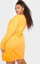 Thumbnail for your product : PrettyLittleThing Plus Neon Orange Sweat Dress