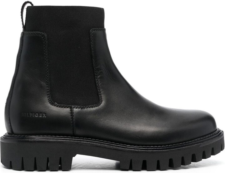 Hilfiger lug-sole leather Chelsea boots -