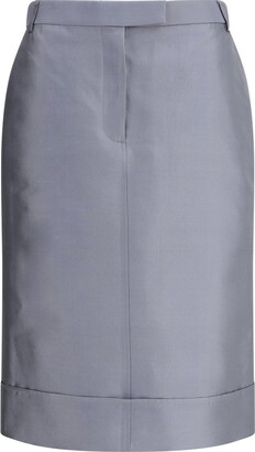 Thom Browne Grey And White Cotton-wool Blend Skirt - ShopStyle