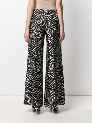 Alberto Biani Zebra-Print Wide-Leg Trousers