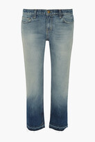 Thumbnail for your product : Current/Elliott The Cropped Distressed Mid-rise Straight-leg Jeans