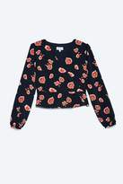 Thumbnail for your product : Next Womens Jack Wills Black Otterley Floral Long Sleeve Wrap Top