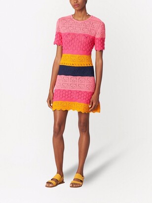 Carolina Herrera Colour-Block Crochet Panelled Dress