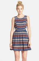Thumbnail for your product : One Clothing Aztec Print Skater Dress (Juniors)