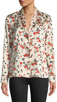 Thumbnail for your product : A.L.C. Leomie Floral-Print Silk Button-Front Top