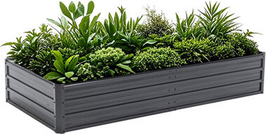 Latitude Run Metal Raised Garden Bed Outdoor Reinforced Galvanized Rustproof Colored Steel Planter Boxes For Vegetables, Raised Beds For Growing Flowers Herbs Succ