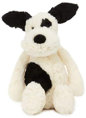 Jellycat Medium Bashful Puppy Stuffed Animal, Black/White