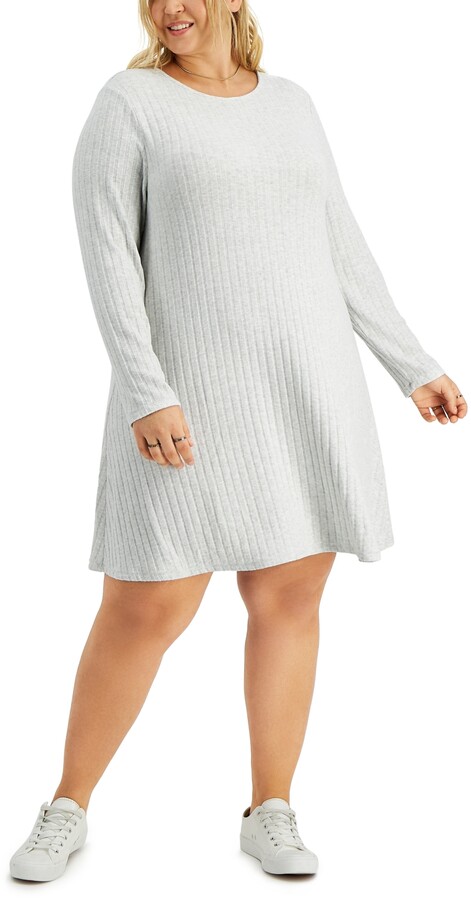 Style&Co. Style & Co Hacci Ribbed Brushed Swing Dress, Created for Macy's -  ShopStyle