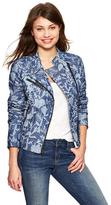 Thumbnail for your product : Gap Quilted floral chambray moto jacket