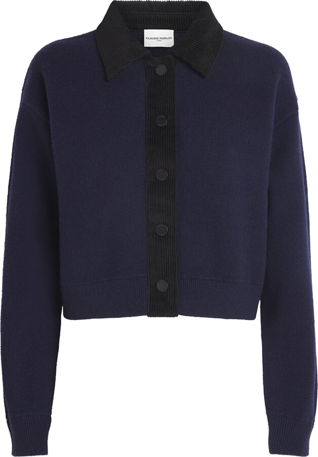 Claudie Pierlot Corduroy-Collar Cardigan