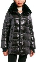 Thumbnail for your product : Dawn Levy Vanessa Puffer Coat with Genuine Shearling and Fox Fur Collar
