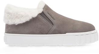 shearling lined slip on sneakers