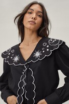 Thumbnail for your product : Nasty Gal Womens Celestial Embroidered Collar Detail Shirt