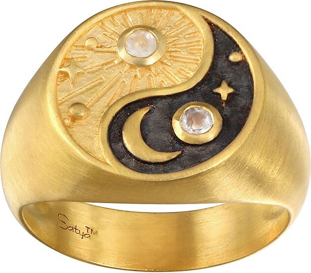 Celestial Balance Yin Yang White Topaz Ring