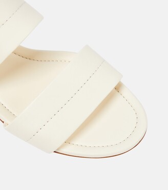 【Gabriela Hearst】 Loraレザーサンダル Lora Flat Sandal in Black & White Nappa Leather Crochet