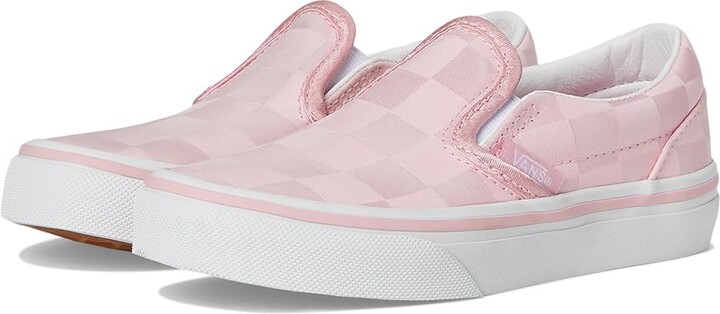 Vans Kids Classic Slip-On (Little Kid) Kids Shoes Satin Rose Pink/White : 10.5 Little Kid M, Canvas