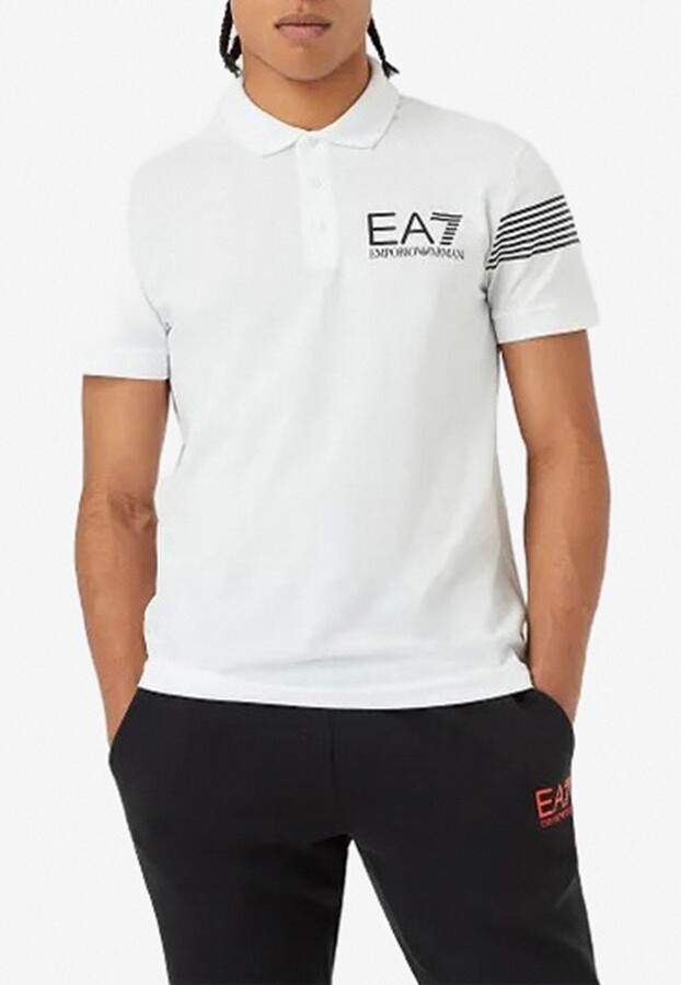 EA7 Emporio Armani 7 Lines Logo Cotton Polo T-shirt - ShopStyle