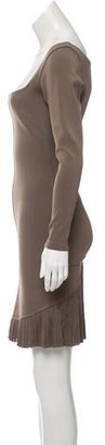 Alaia Long Sleeve Mini Dress brown