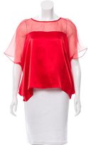 Thumbnail for your product : Maje Sheer-Accented Silk Blouse