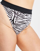 Thumbnail for your product : South Beach Curve Exclusive mix and match color block bikini bottom in zebra