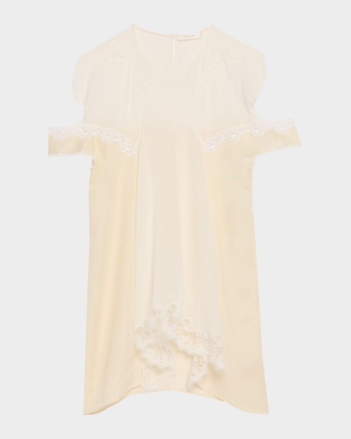 The Row Desy Lace Cold-Shoulder Top