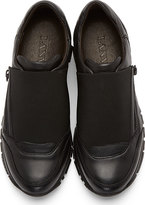 Thumbnail for your product : Lanvin Black Leather Elastic Panel Runner Sneakers