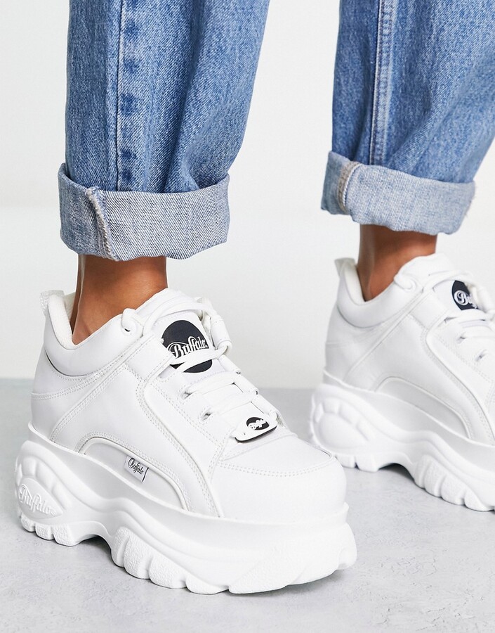 buffalo white platform sneakers