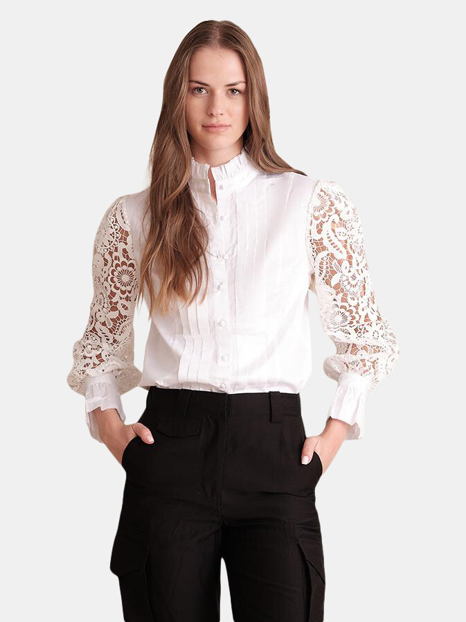 Lace button down blouse Clearance