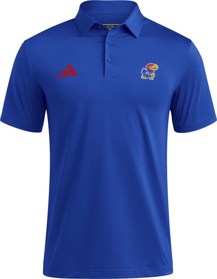 adidas Men's Kansas Jayhawks Blue Ultimate365 Mesh Polo, Medium