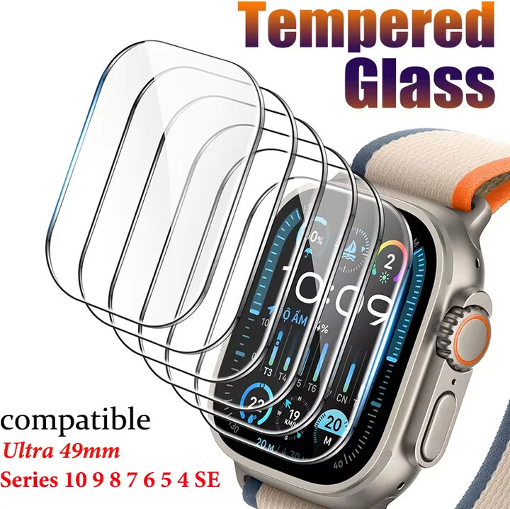 Glass Screen Protector Film For Apple Watch Ultra 2 49mm 10 46mm 42mm Soft Hydrogel Film iWatch 9 8 7 6 5 SE 45mm 41mm 44mm 40mm