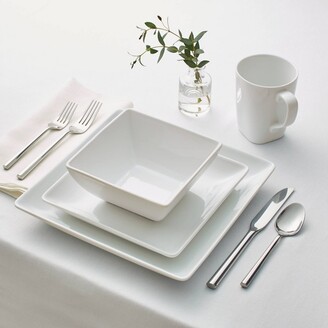 Threshold Square Porcelain Divided Serving Platter 11.5" White