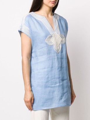 Tory Burch Embroidered Shift Blouse