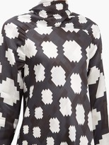 Thumbnail for your product : Marni High-neck Pixel-print Satin Maxi Dress - Black White