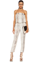 Thumbnail for your product : Haute Hippie Strapless Shady Pant Silk Jumpsuit in Swan & Black